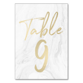 Marmer en goud script | Tabelnummer Kaart 9