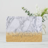Marmer en Goud Wil Je Mijn Getuige Zijn Naam Kaart (Staand voorkant)