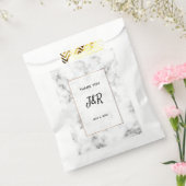 Marmer en goudbruin huwelijk bedankzakje (Gezegeld)