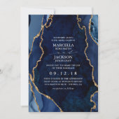 marmer en goudbruin huwelijk kaart (Voorkant)