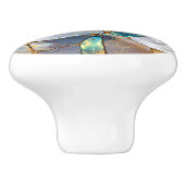 Marmer- en goudcellen - oceaan keramische knop (Zijkant)