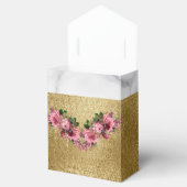 Marmer en Gouden Bloemen en Kroongunst Doos Bedankdoosjes (Geopend)