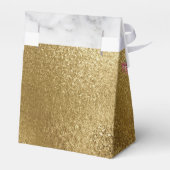 Marmer en Gouden Bloemen en Kroongunst Doos Bedankdoosjes (Achterkant)