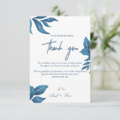 Marmer en gouden eucalyptus legant bruiloft bedankkaart (Staand voorkant)