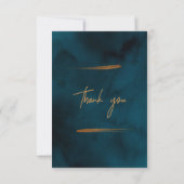 Marmer en gouden eucalyptus legant bruiloft bedankkaart (Achterkant)