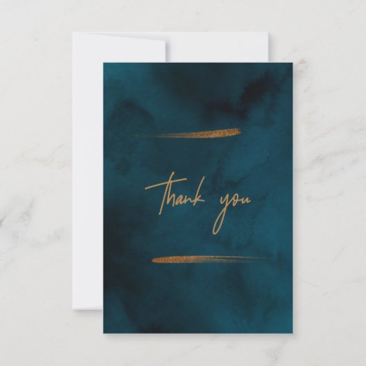 Marmer en gouden eucalyptus legant bruiloft bedankkaart (Achterkant)