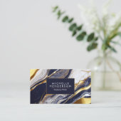 Marmer en gouden Folie Visitekaartje (Staand voorkant)