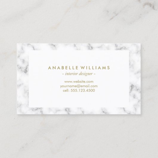 Marmer en Gouden Textuur Visitekaartje (Achterkant)
