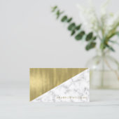 Marmer en Gouden Textuur Visitekaartje (Staand voorkant)