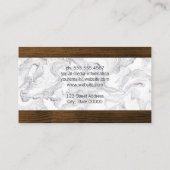 Marmer en houtversiering visitekaartje (Achterkant)