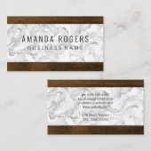 Marmer en houtversiering visitekaartje (Voorkant / Achterkant)