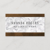 Marmer en houtversiering visitekaartje (Voorkant)