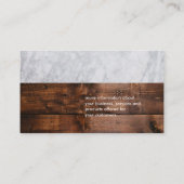 Marmer en houtversiering visitekaartje (Achterkant)