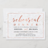 Marmer en koper | Moderne repetitie voor bruiloft Kaart (Voorkant)