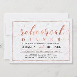 Marmer en koper | Moderne repetitie voor bruiloft Kaart