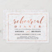 Marmer en koper | Moderne repetitie voor bruiloft Kaart (Voorkant / Achterkant)