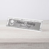 Marmer en Metal Kijk Chef Bureau Naambordje (Voorkant)
