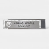 Marmer en Metal Kijk Chef Bureau Naambordje (Voorkant)