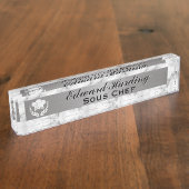 Marmer en Metal Kijk Chef Desk Name Bord Naambordje (Zijkant)