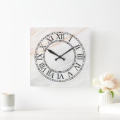 Marmer en Romeinse cijfers gezicht Vierkante Klok (Huis)