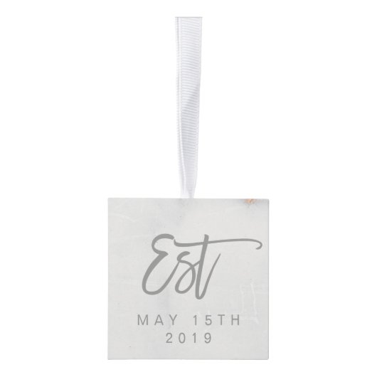 MARMER EN ROOS GOLD EFFECT GEPERSONALISEERD ORNAME DECORATIE (Rechts)