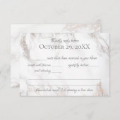 Marmer en Roos Gold Respons RSVP Kaartje (Voorkant / Achterkant)