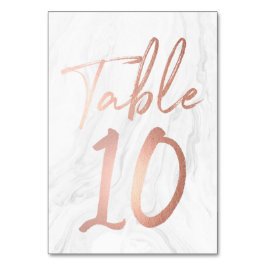 Marmer en Roos Gold Script | Tabelnummer Kaart 10