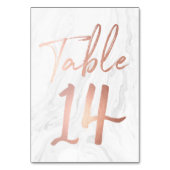 Marmer en Roos Gold Script | Tabelnummer Kaart 14 (Voorkant)