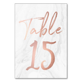 Marmer en Roos Gold Script | Tabelnummer Kaart 15
