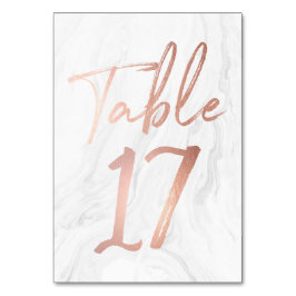 Marmer en Roos Gold Script | Tabelnummer Kaart 17