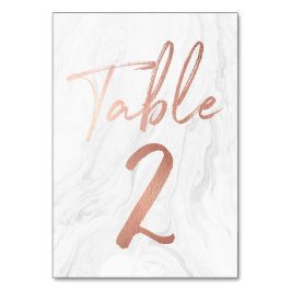 Marmer en Roos Gold Script | Tabelnummer Kaart 2