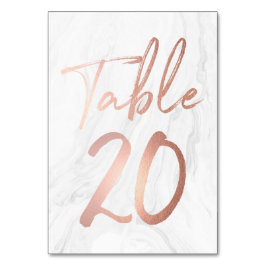 Marmer en Roos Gold Script | Tabelnummer Kaart 20