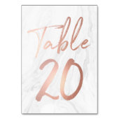 Marmer en Roos Gold Script | Tabelnummer Kaart 20 (Voorkant)