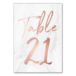 Marmer en Roos Gold Script | Tabelnummer Kaart 21
