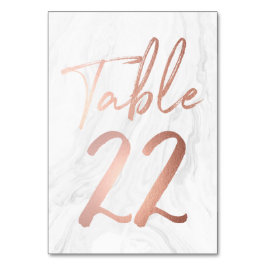 Marmer en Roos Gold Script | Tabelnummer Kaart 22
