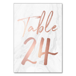 Marmer en Roos Gold Script | Tabelnummer Kaart 24
