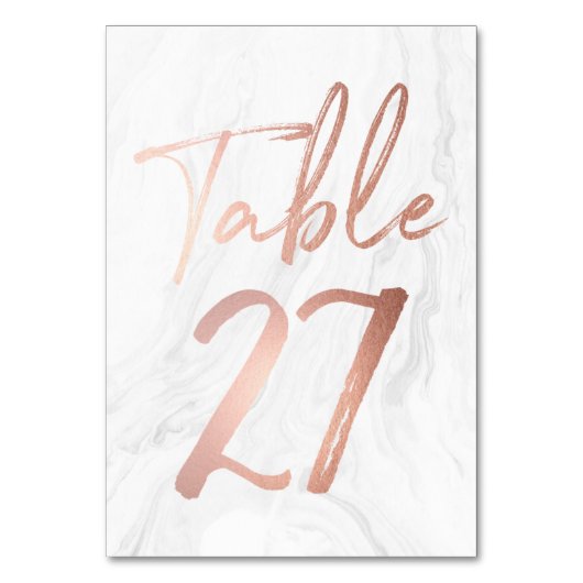 Marmer en Roos Gold Script | Tabelnummer Kaart 27 (Voorkant)
