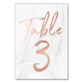 Marmer en Roos Gold Script | Tabelnummer Kaart 3