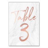 Marmer en Roos Gold Script | Tabelnummer Kaart 3 (Voorkant)