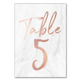 Marmer en Roos Gold Script | Tabelnummer Kaart 5