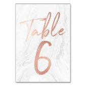 Marmer en Roos Gold Script | Tabelnummer Kaart 6 (Voorkant)