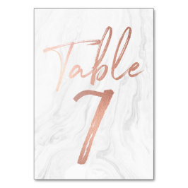 Marmer en Roos Gold Script | Tabelnummer Kaart 7