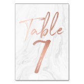 Marmer en Roos Gold Script | Tabelnummer Kaart 7 (Voorkant)