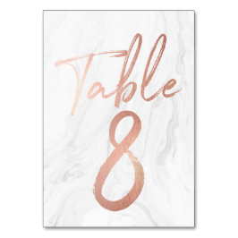 Marmer en Roos Gold Script | Tabelnummer Kaart 8