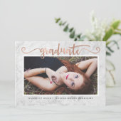 Marmer en Roos Gold Uitnodigingen (Staand voorkant)