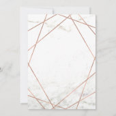 Marmer en Roos Goud Geometrisch Vrijgezellenfeest Kaart (Achterkant)