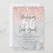 Marmer en roos goud moderne 50e verjaardag (Voorkant)