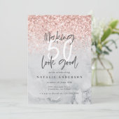 Marmer en roos goud moderne 50e verjaardag (Staand voorkant)