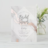 MARMER EN ROOS GOUD VRIJGEZELLENFEEST KAART (Staand voorkant)