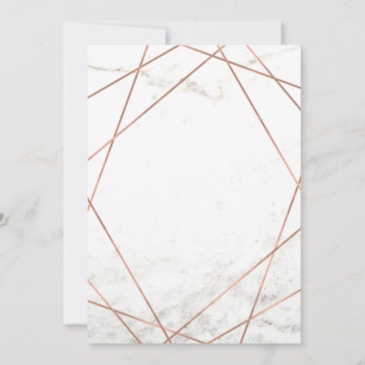 Marmer en Roos Gouden Geometrische Koppels Douche Kaart (Achterkant)